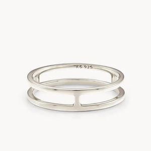 Kendra Scott STERLING SILVER Bennett Double Band Ring Sz 7